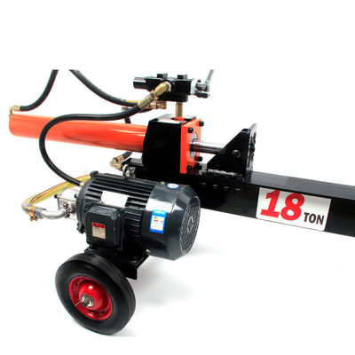 Houtsplitsing Gewonden houtsplitser met horizontale houtlifter en houtknipper