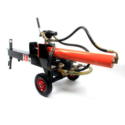 Houtsplitsing Gewonden houtsplitser met horizontale houtlifter en houtknipper