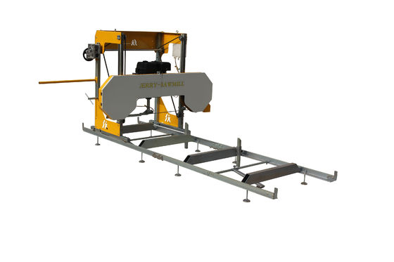 Industriële houtsnijverheid Draagbare zaagmachine met aanhangwagen Horizontale bandzaag